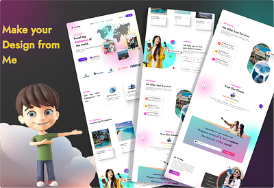 Travelling Website Landing Page Design 💥💥 3d animation app branding design flat graphic design icon illustration illustrator logo minimal motion graphics typography ui ux vector web website