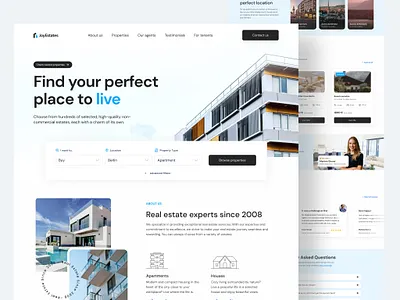 🏘 JoyEstates: A responsive website for a Real Estate Agency design figma houses real estate real estate agency ui ui design ux design uxui web web design webdesign