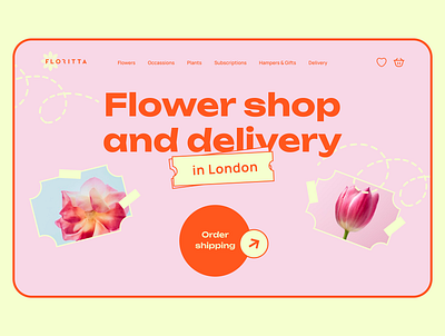 Flower shop & delivery website 🪷 delivery design floral flower shop flowers flowers delivery flowers website online shop orange order pink shipping ui ux web website