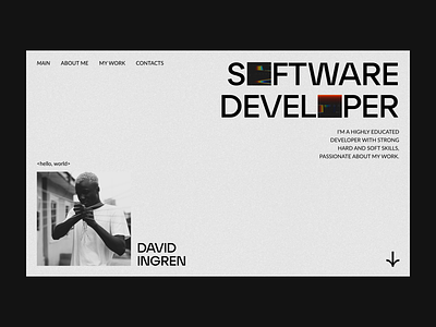 Portfolio-website for software developer landing minimalism product design ui ux uxuidesign webdesign website
