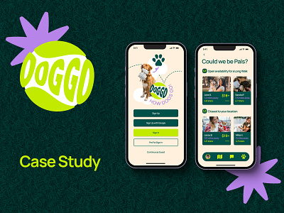 Doggo Dog Walking Case Study branding design graphic design logo typography ui ux visual design