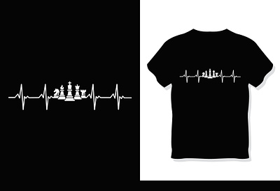 Funny Chess Heartbeat T-Shirt chess design funny gift graphic design heartbeat illustrator shirt t shirt t shirt design trendy tshirt vector vintage