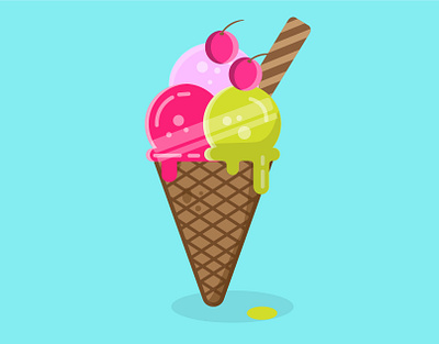 Cone, Ice cream, Dessert Icon. design graphic design icon illustration vector