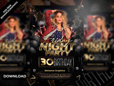 Birthday Party Club Flyer PSD Free birthday flyer free psd brand identity branding branding design brochure business card card corporate identity flyer graphic design layout letterhead logo postcard posters print stationary typography visual identity voucher