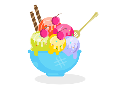 Ice cream Bowl Vector design design graphic design icon illustration logo vector