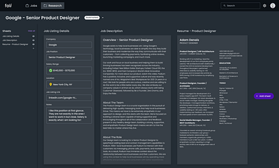 foli: Job document organizer app design mobile ui user experience