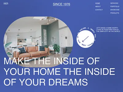 Iner interior design website branding design hero minimal modern ui ui design uiux design ux ux design web web design web inspiration