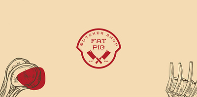Fat Pig - Butcher House branding design flat graphic design illustration illustrator logo logo design minimal typography vector