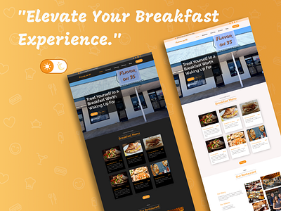 "Breakfast Bistro: Light and Dark Theme" breakfast brunch casual dining coffee delicious dishes family friendly fresh ingredients healthy options home cooked local favorites menu morning delights restaurant signature recipes ui design warm hospitality web design