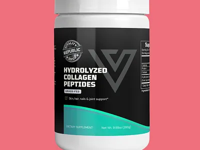 Vitality Republic Shop - Grass-Fed Hydrolyzed Collagen Peptides branding design graphic design label package design package design