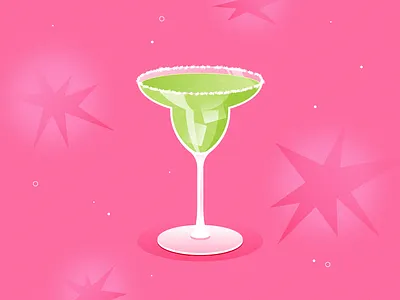 fancy vibes art bar cocktail colors design digital digitalart disco fancy figma flat flatdesign graphic graphic design green illustration margarita pink stars vector