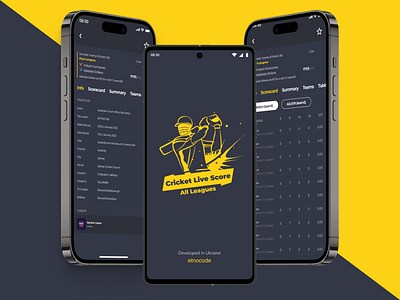 Cricket Live Score Mobile Application app branding concept concept design cricket design design application etnocode live score mobile app mobile application