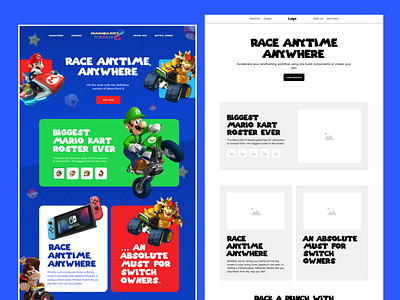 Mario Kart - Gaming Website Redesign fun game gaming mario mario kart nintendo redesign ui ux web web design