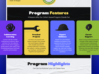 Program Features - UX Landing Page course course features features figma graphic design landing page ui ui design uiux