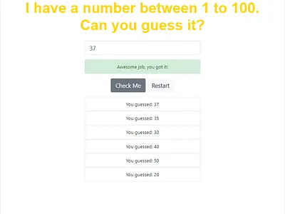 Number Guessing Game game javascript