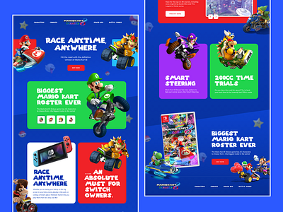 Mario Kart - Gaming Website Redesign gaming website mario mario kart nintendo redesign ui ux web web design website redesign