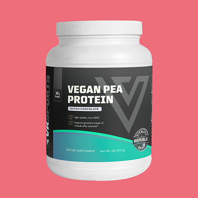 Vitality Republic Shop - Vegan Pea Protein • Package Design branding design graphic design label design package design