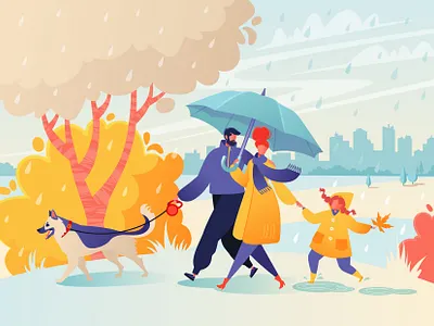 Fall Set of Illustrations of People and Situations 2d adobe illustrator character character design concept design digitalart illustration vector