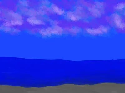 Purple Clouds at Beach digital painting painting