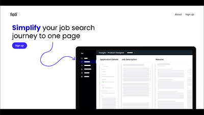 foli: Website hero animation app design desktop mobile ui user experience web design