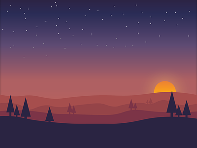 Starlit Wonder art design dusk illustration game game art game foreground graphic design graphics illustration mountain illustration mountain layers mountains night night illustration night sky sky stars illustration ui vector vector art