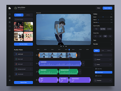 Video Editing Dashboard app dashboard editor product design video video editing