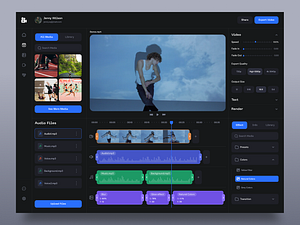 Video Editing Dashboard by Afterglow on Dribbble