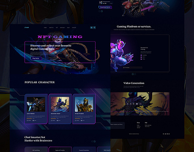 NFT Gaming Landing Page Design app apps design game gaming case study gaming design gaming nft gaming page gaming ux design gaming website gmaing landing page illustration landing page marketplace nft nfts online game ui ux web website