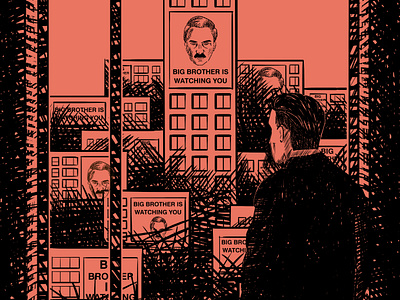Ілюстрації до антиутопії Джорджа Орвелла "1984" 1984 design illustration