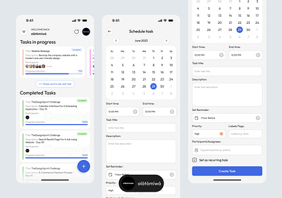 Calendar Interface for a Scheduling App app calendar calendar ui calendar user interface design scheduling scheduling app typography ui ux