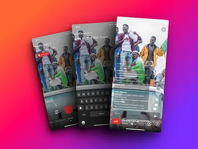 Go Live camera comments design figma go live live mobile social streaming ui uiux uiuxdesign ux