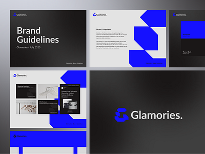 Glamories ~ Brand GuideLines abstract apparel brand identity branding design fashion logo logo design minimal modern type