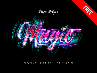 Free Magic Text Effect PSD Template free free psd free text effect freebie lettering magic psd psd template text effect text effect design text effects typography