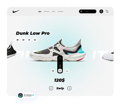 Website Nike Shose UI Design app dashboard design graphic design illustration inspiration logo mobile app ui ux design website