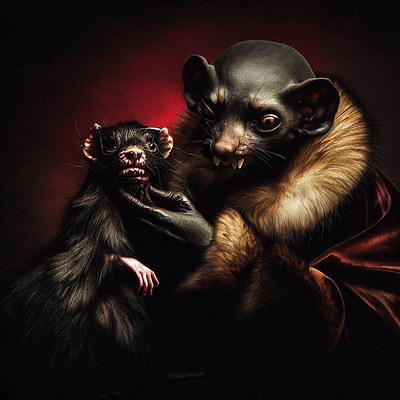 Rat Master ai art alternative creepy cult darkside graphic design horror scary terrifying vampire