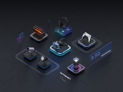 2.5D Business&Technology Icons 2.5d 3d ae animation design ui visualization