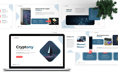 Cryptony - Cryptocurrency & Bitcoin Presentation agency business coint creative crypto cryptocurrency deck design invest investment modern portfolio powerpoint presentation trade trading typography unique