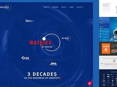 Margins ID Group Homepage app branding design ui ux web design
