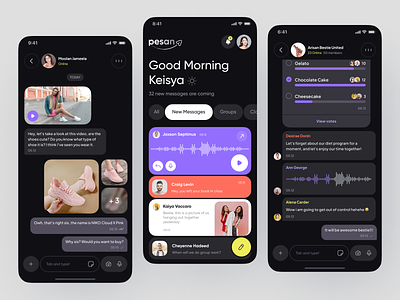 Smart and Advanced Messaging App advanced app assistance chat chatting contact daily life design friendship group chat message messaging mobile mobile app design multimedia smart ui ux voice note vote