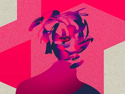 Blobs to the Face abstract blob blobs collage illustration photoshop pink portrait red warm