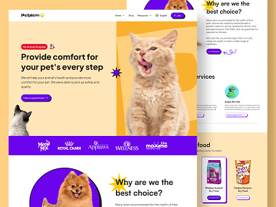 Pethem Landing Page for Petshop and PetCare agency agency landing page business website clean company creative agency design agency digital agency digital marketing landing marketing agency minimalism modern petcare portfolio saas seo agency studio ui webdesign