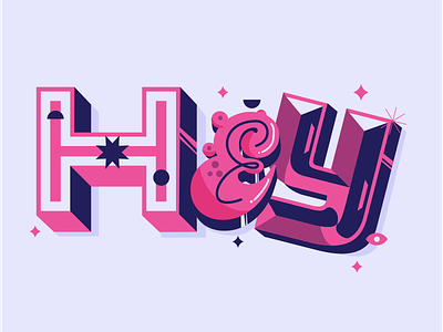 HEY blue design font hey illustration letras lettering letters pink tipografia type type design typography vector