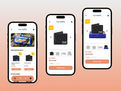 Wallts - Wallet Shopping App app design shopping shoppingapp ui ux