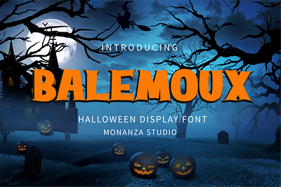 Balemoux a Halloween Display Font branding design design graphic display fashion font graphic design halloween handwritten font horor illustration logo october packaging design poster professional scary typography unique