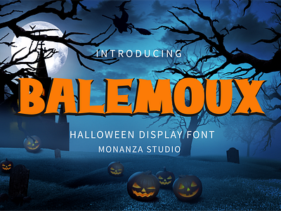 Balemoux a Halloween Display Font branding design design graphic display fashion font graphic design halloween handwritten font horor illustration logo october packaging design poster professional scary typography unique