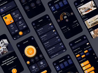 Smart Home App Ui Concept (Dark Mood) app app design design discover mobile mobile app mobile app design smart smart device smart home smartapp trend ui ux