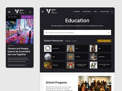 Asian Art Museum website art museum calendar design events museum museum website responsive ui ux web web design website