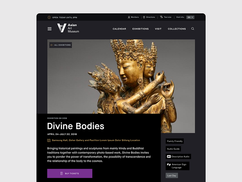 Asian Art Museum - Exhibition art design event page exhibition museum web design website