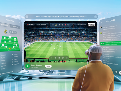 Sport Streaming Platform - Spatial UI Kit apple apple vision ar basketball football live spatial sport sport stream stream vision vr