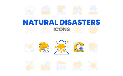 Insurance icon collection - natural disasters design disaster flood icons natural tsunami